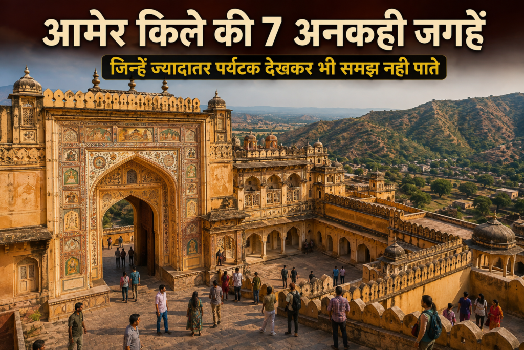 जयपुर के आमेर किले का गणेश पोल और राजमहल परिसर