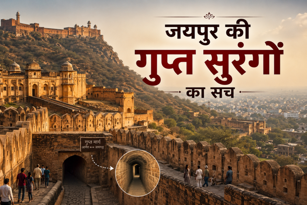 आमेर और जयगढ़ किले के बीच ऐतिहासिक भूमिगत मार्ग की कहानी दर्शाता जयपुर का विरासत दृश्य