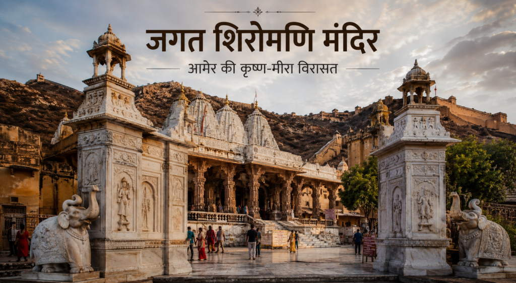 आमेर जयपुर का जगत शिरोमणि मंदिर और उसका अलंकृत संगमरमर का प्रवेश द्वार